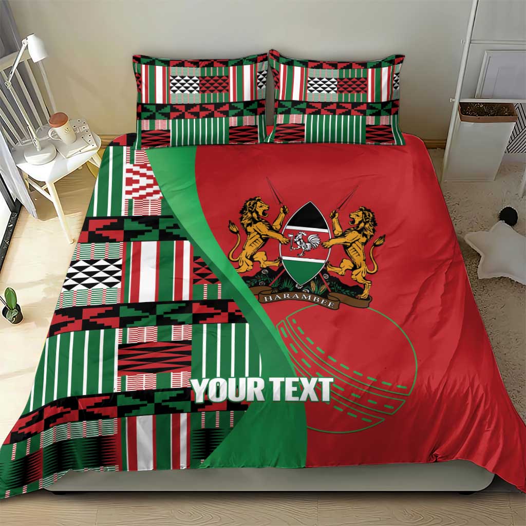 Custom Kenya Cricket Bedding Set Simbas African Kente LT14