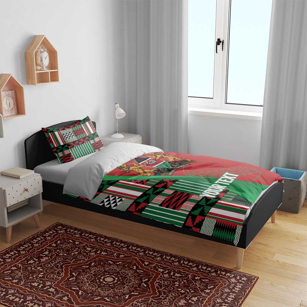 Custom Kenya Cricket Bedding Set Simbas African Kente LT14
