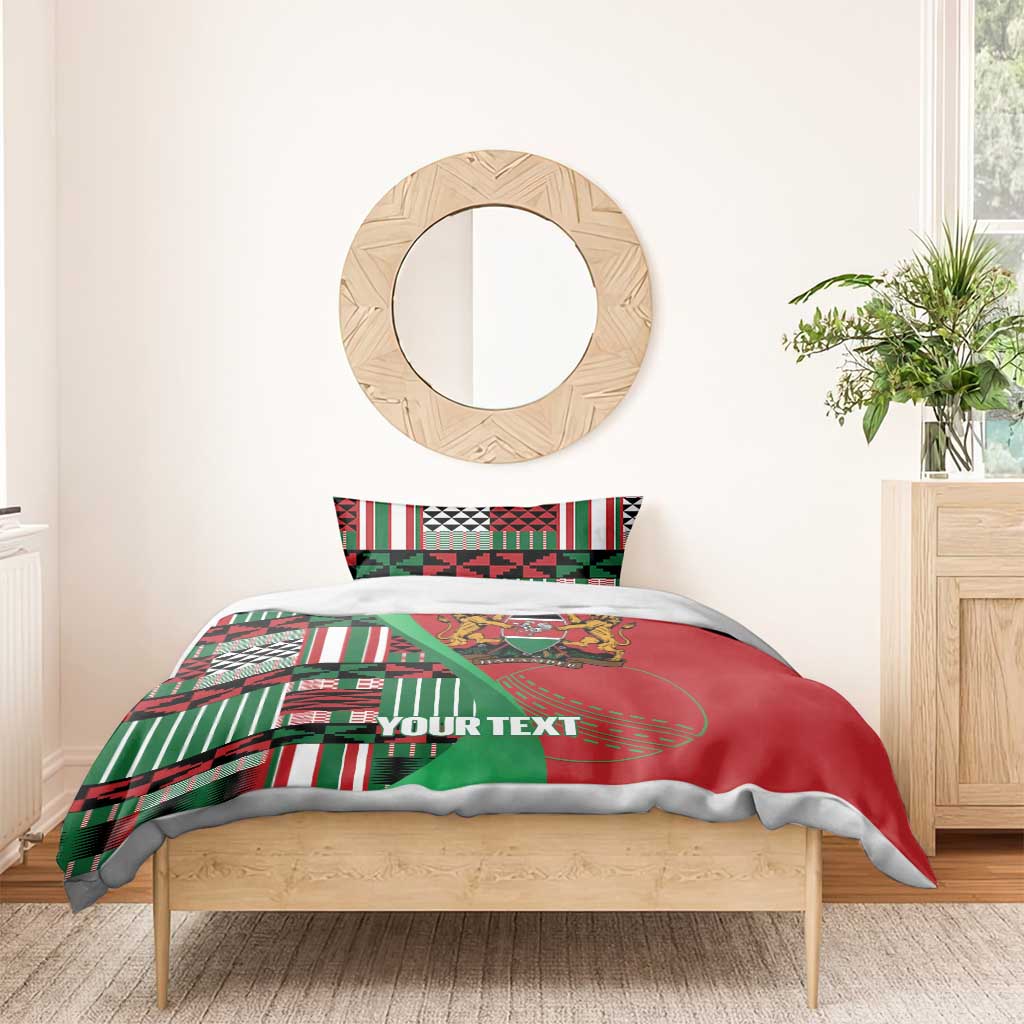 Custom Kenya Cricket Bedding Set Simbas African Kente LT14