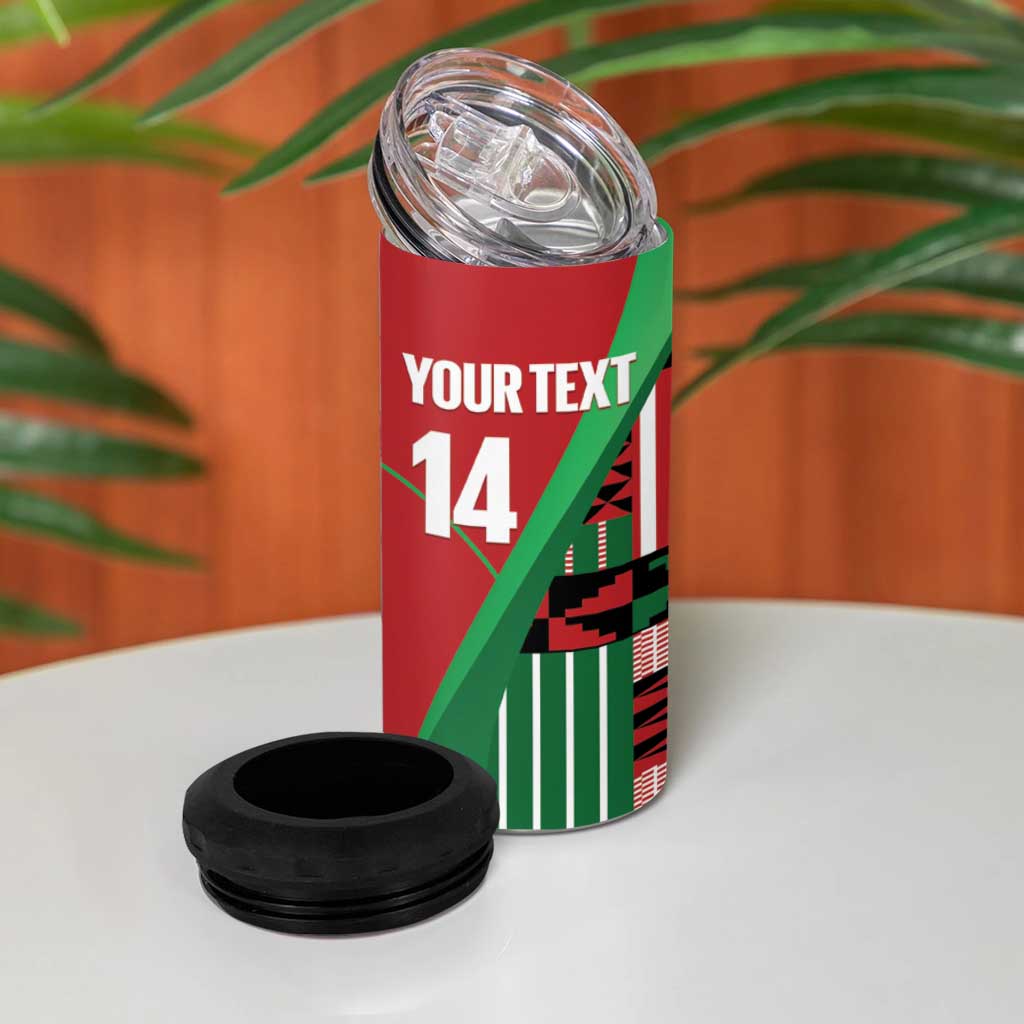 Custom Kenya Cricket 4 in 1 Can Cooler Tumbler Simbas African Kente LT14