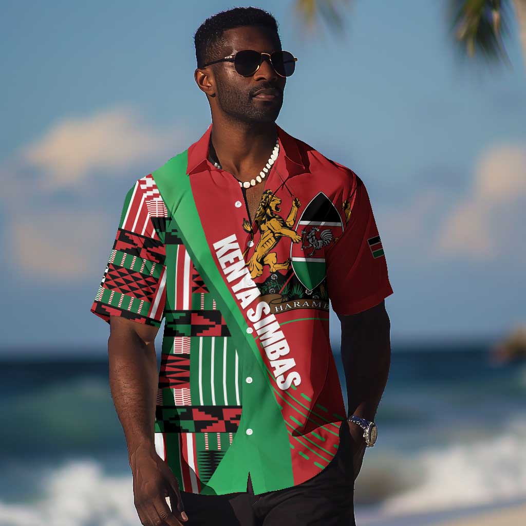 Custom Kenya Cricket Hawaiian Shirt Simbas African Kente LT14