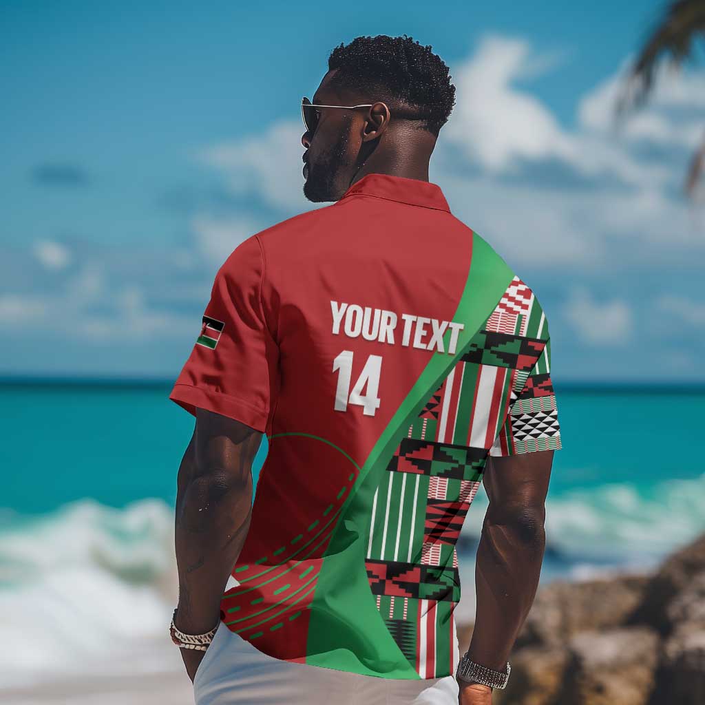 Custom Kenya Cricket Hawaiian Shirt Simbas African Kente LT14