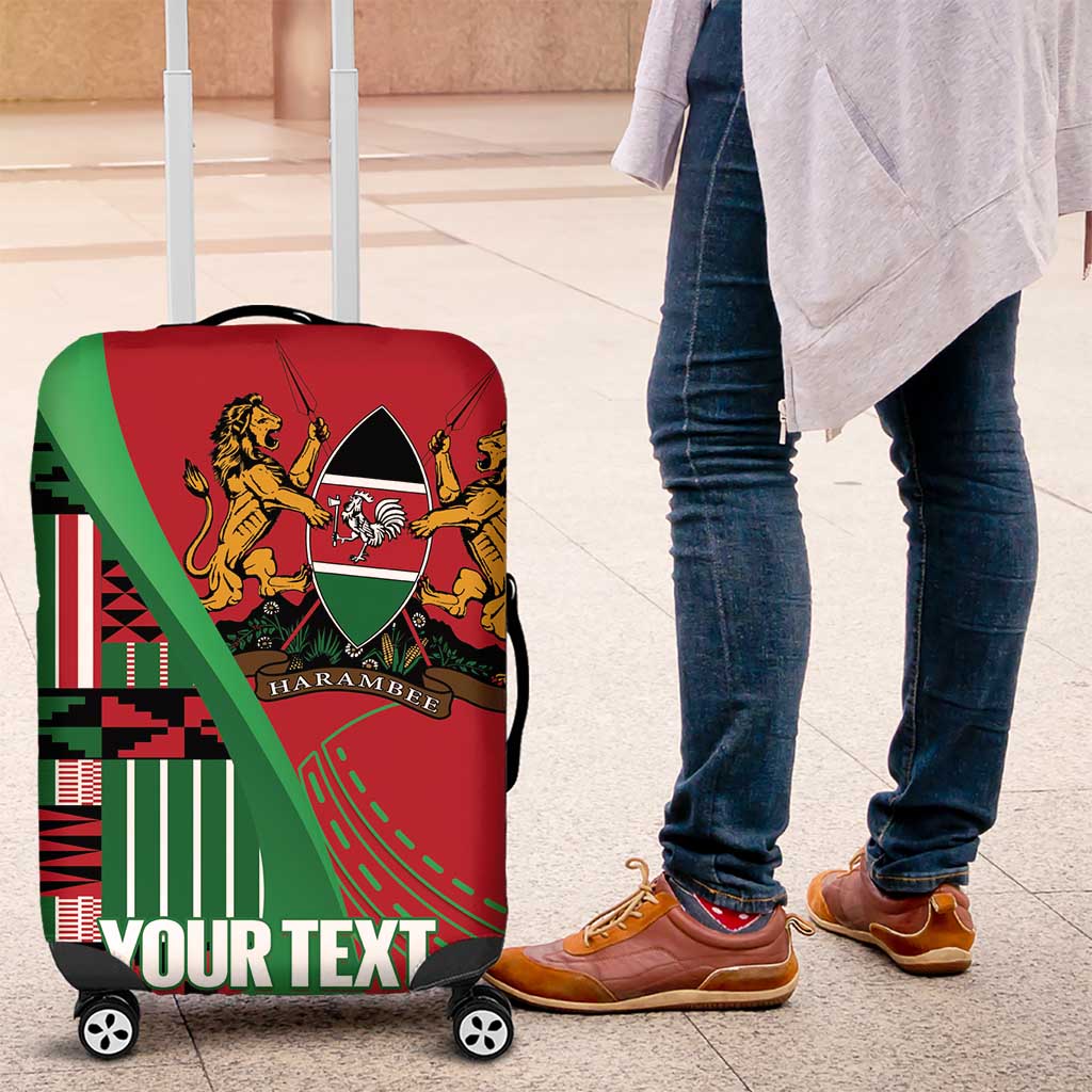 Custom Kenya Cricket Luggage Cover Come On Simbas Kente Pattern LT14