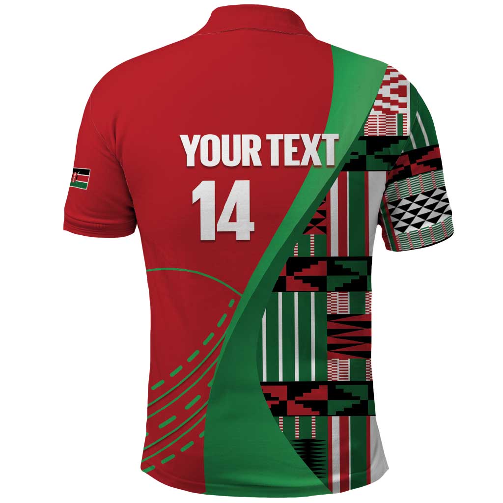 Custom Kenya Cricket Polo Shirt Come On Simbas Kente Pattern LT14