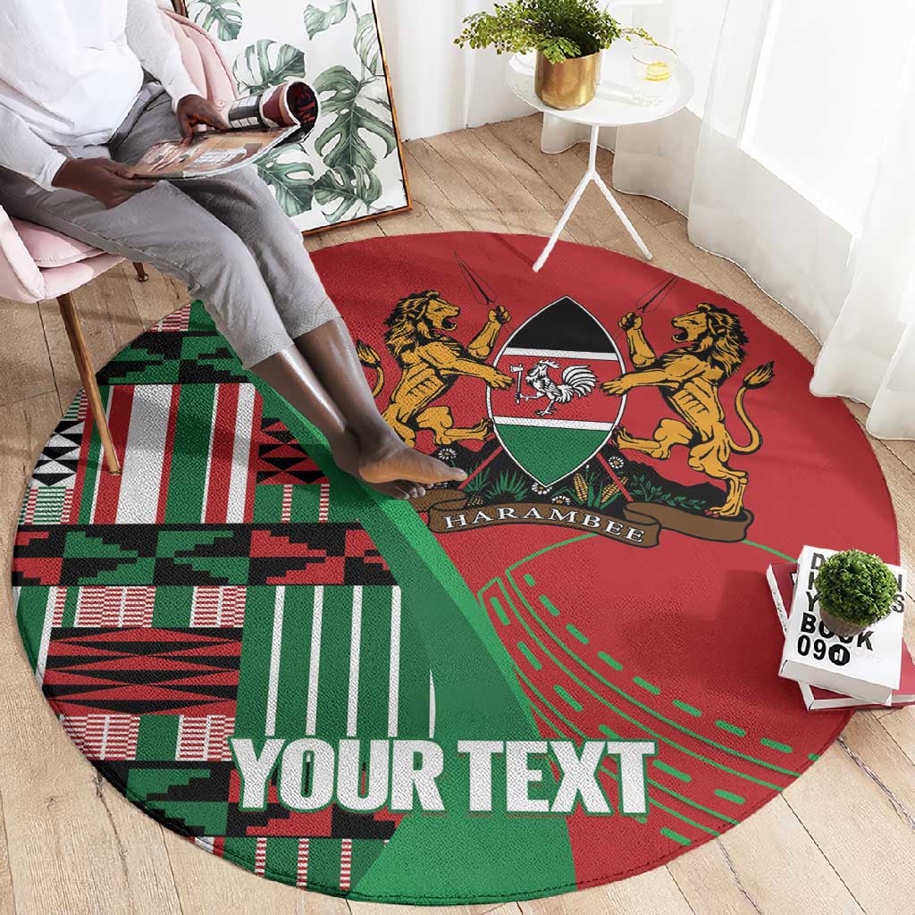 Custom Kenya Cricket Round Carpet Simbas African Kente LT14