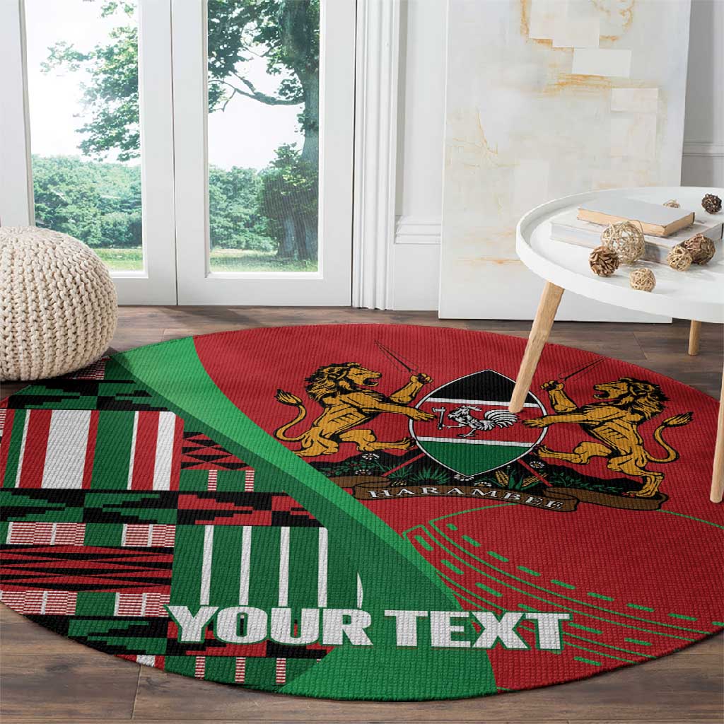 Custom Kenya Cricket Round Carpet Simbas African Kente LT14