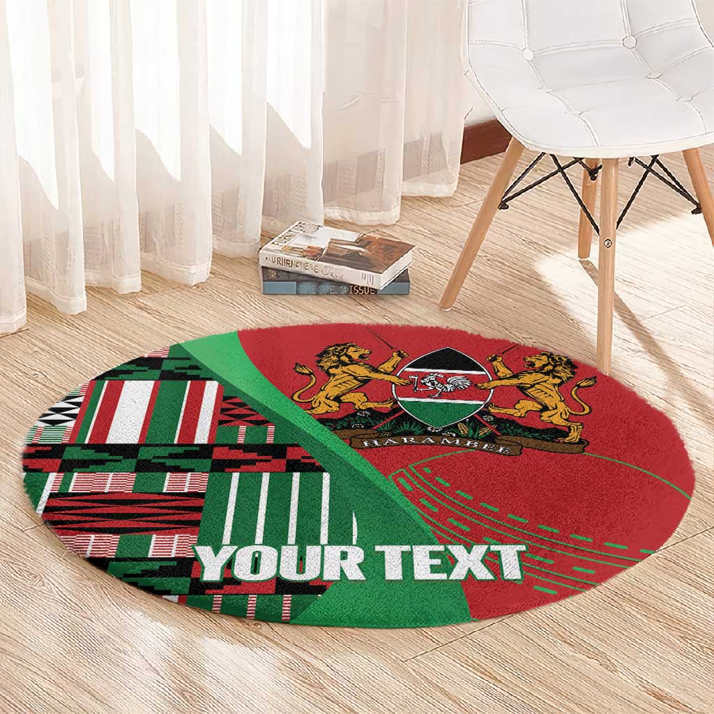Custom Kenya Cricket Round Carpet Simbas African Kente LT14