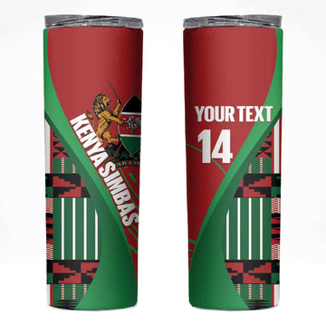 Custom Kenya Cricket Skinny Tumbler Simbas African Kente LT14