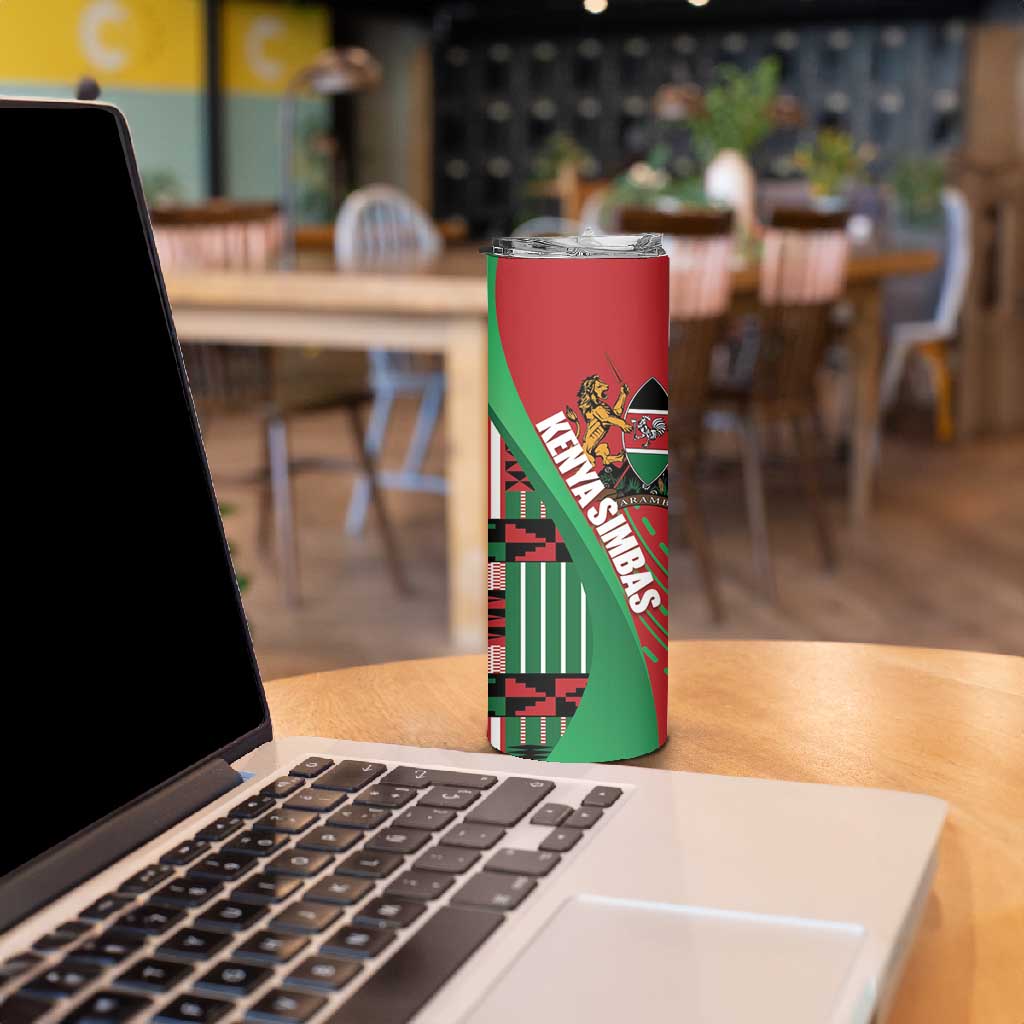 Custom Kenya Cricket Skinny Tumbler Simbas African Kente LT14