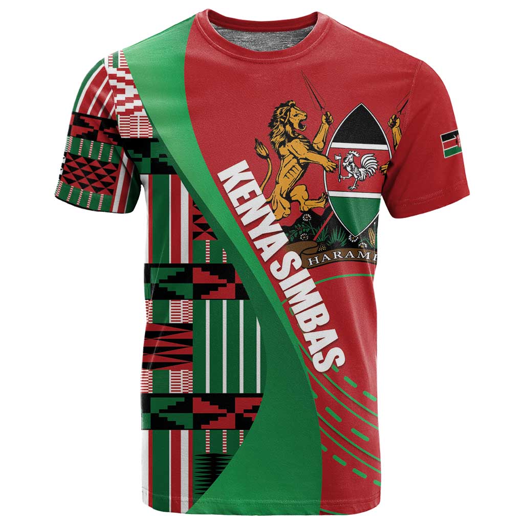 Custom Kenya Cricket T shirt Simbas African Kente LT14