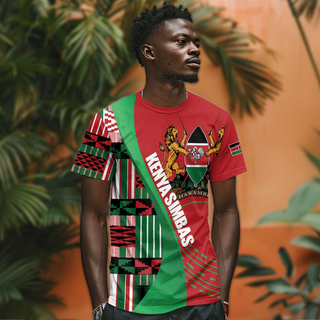 Custom Kenya Cricket T shirt Simbas African Kente LT14