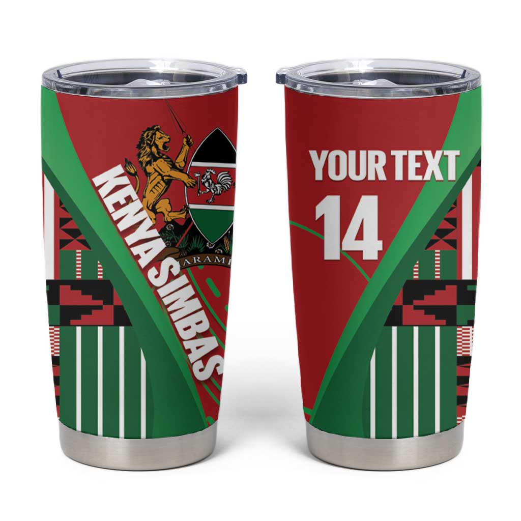Custom Kenya Cricket Tumbler Cup Simbas African Kente LT14