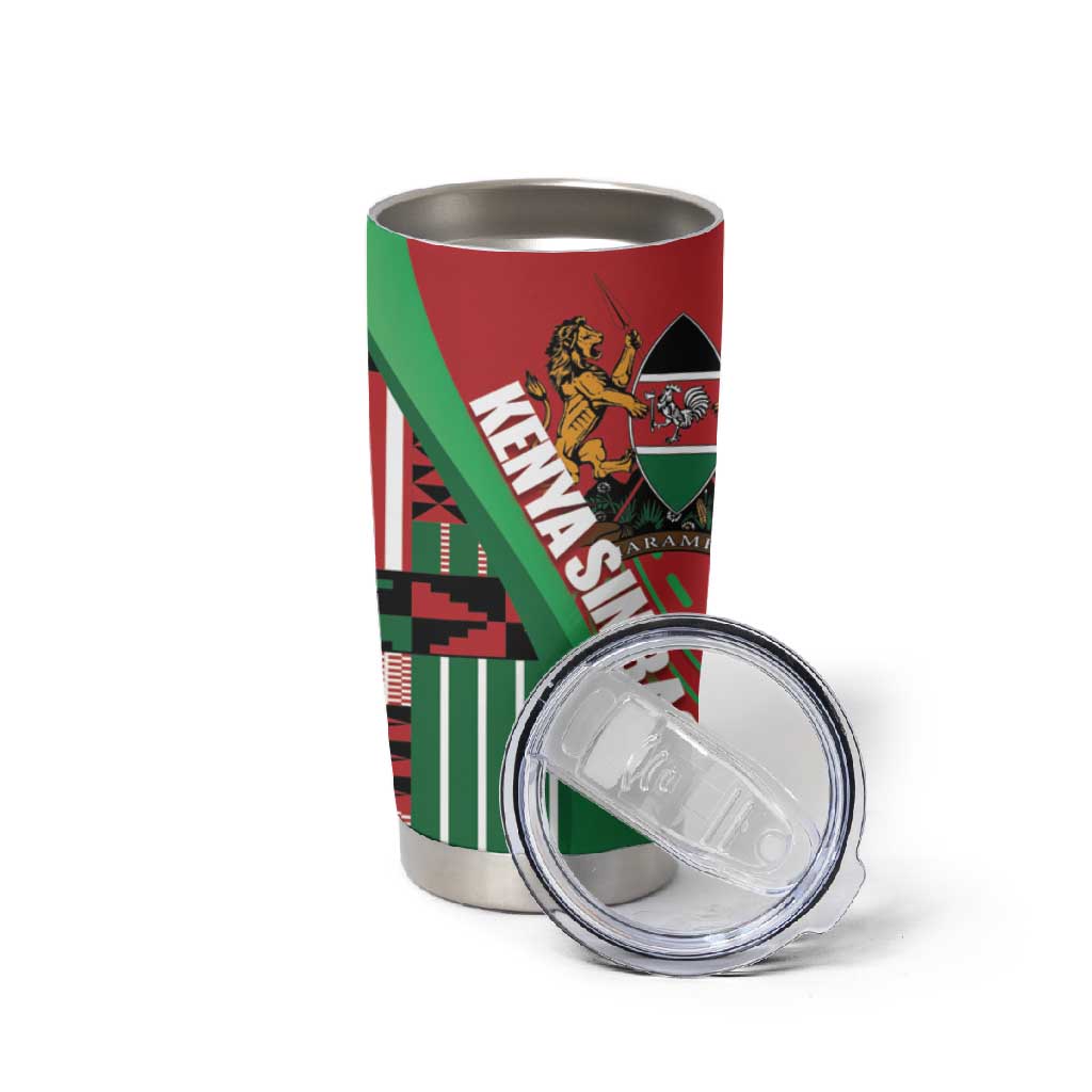 Custom Kenya Cricket Tumbler Cup Simbas African Kente LT14