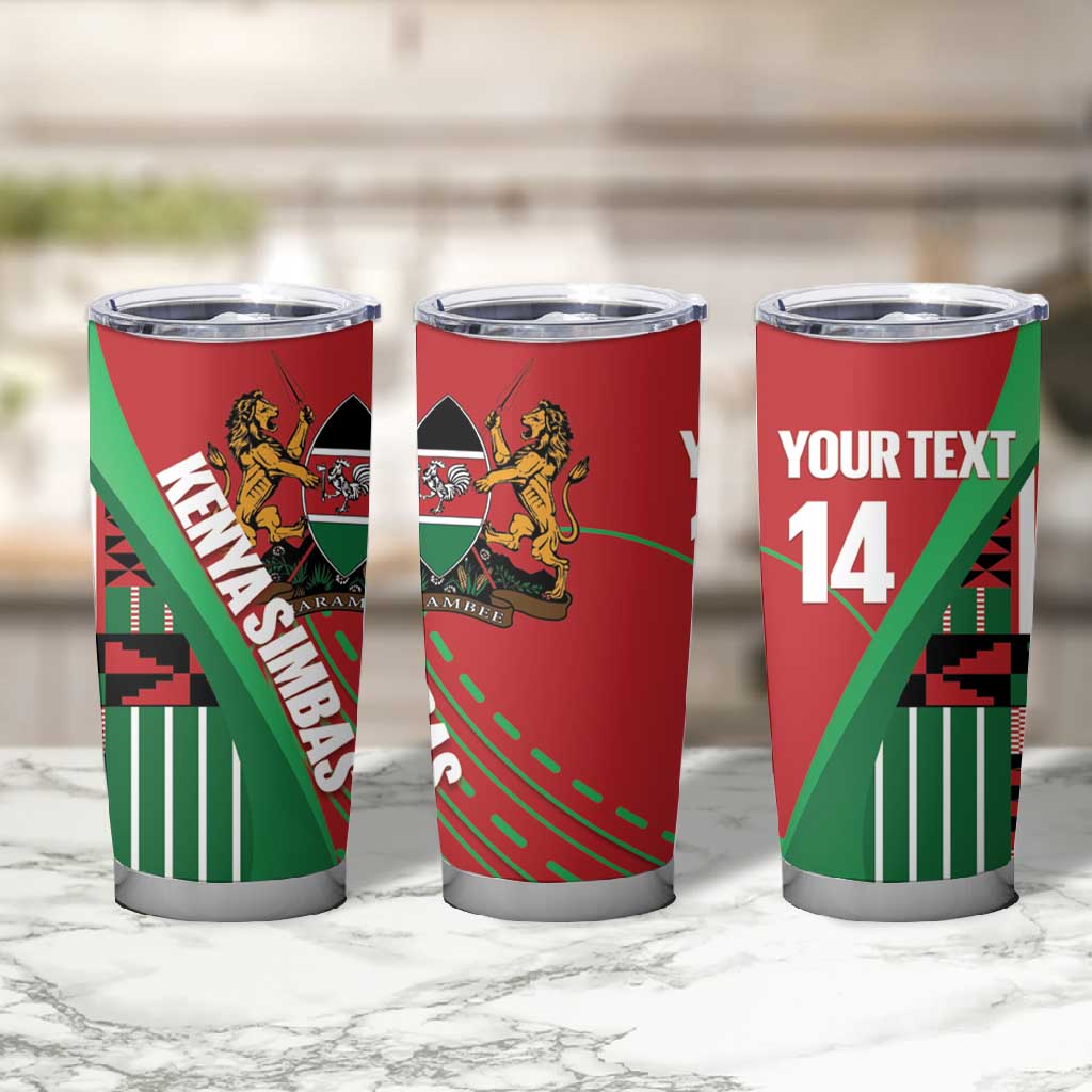 Custom Kenya Cricket Tumbler Cup Simbas African Kente LT14