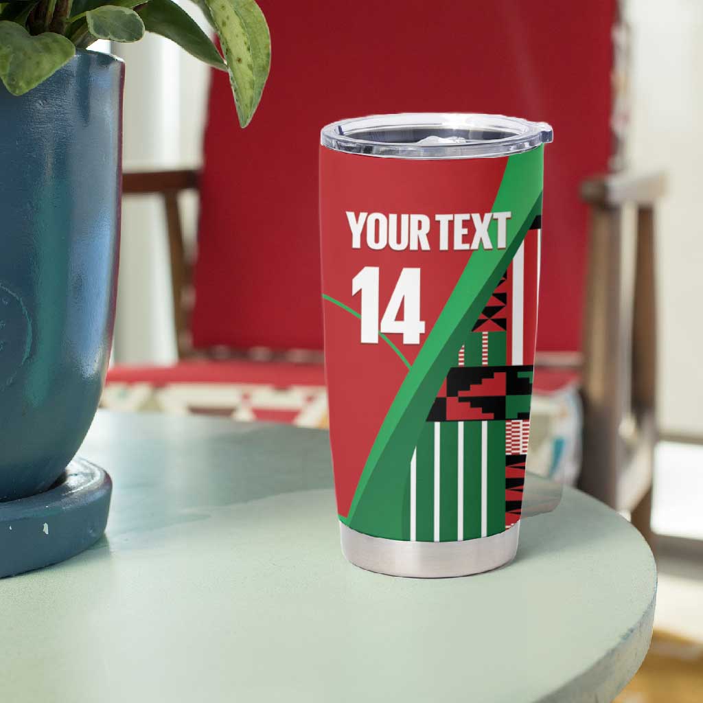 Custom Kenya Cricket Tumbler Cup Simbas African Kente LT14