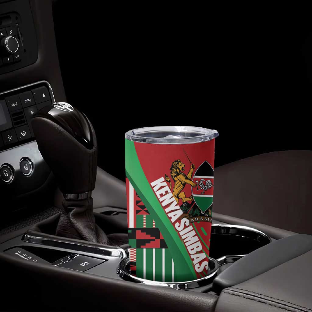 Custom Kenya Cricket Tumbler Cup Simbas African Kente LT14