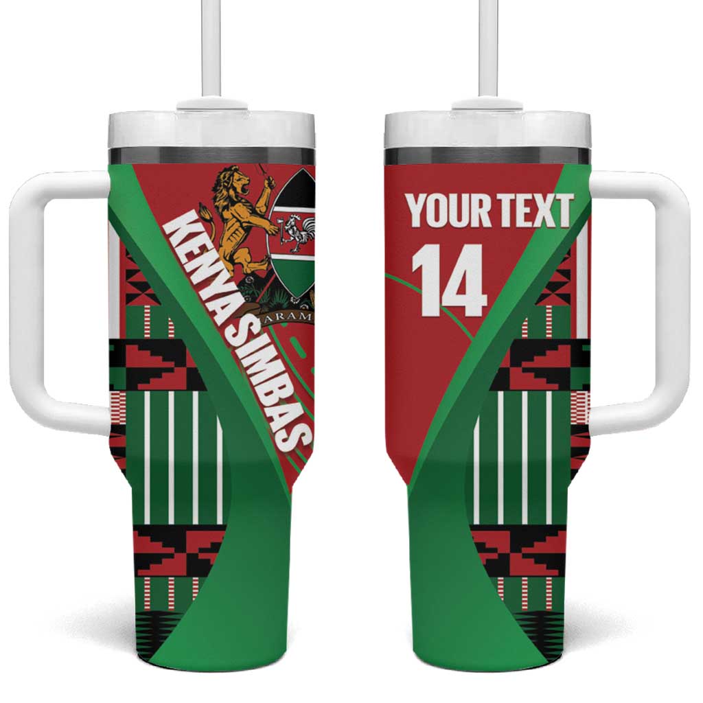 Custom Kenya Cricket Tumbler With Handle Simbas African Kente LT14