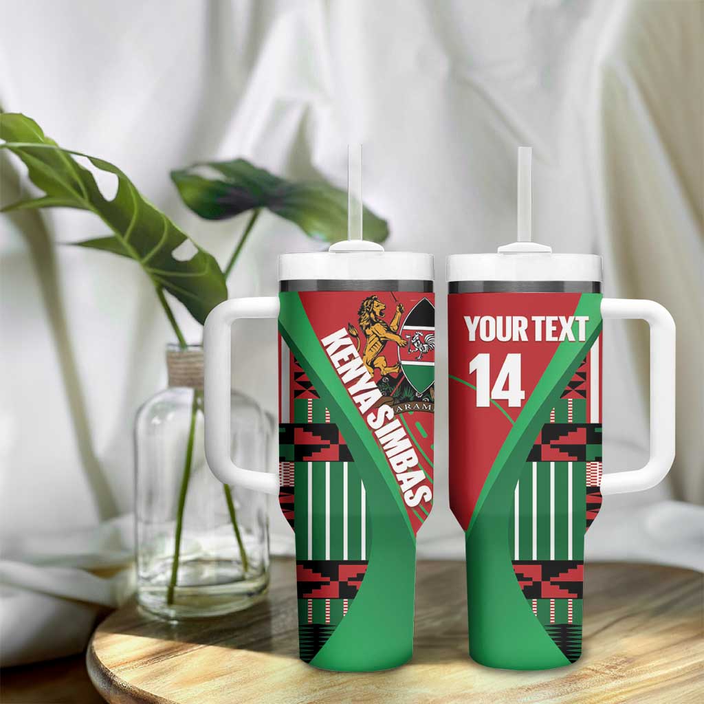 Custom Kenya Cricket Tumbler With Handle Simbas African Kente LT14