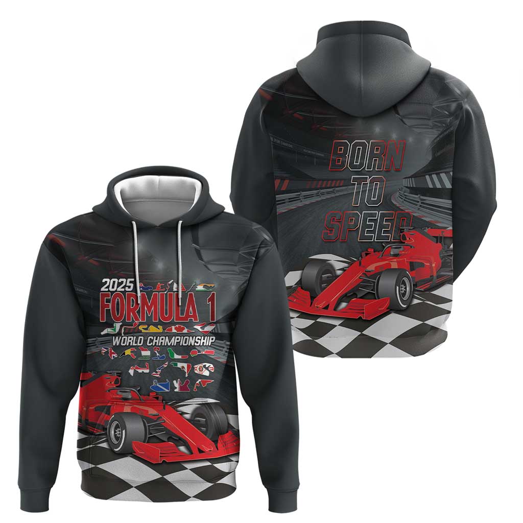 Racing Car 2025 Hoodie GP Circuits Born To Speed LT14