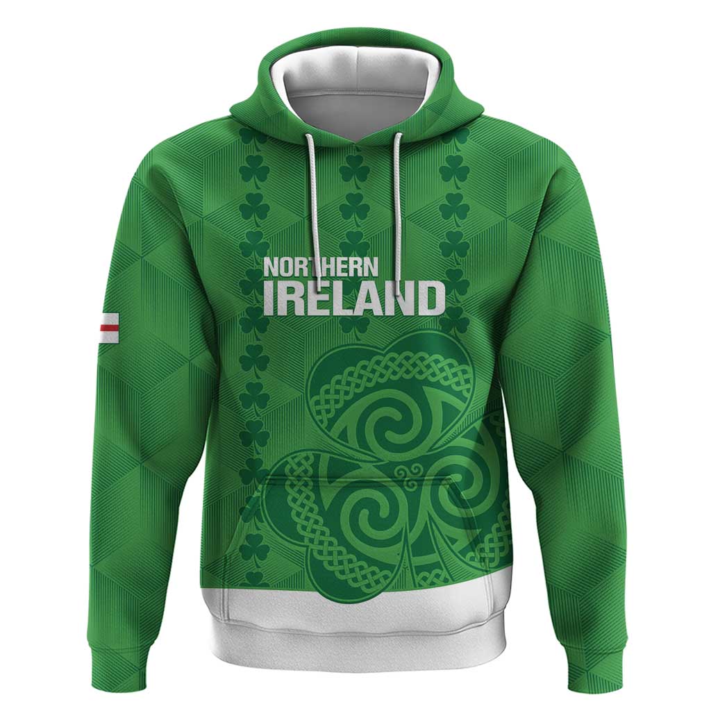 Custom Northern Ireland Hoodie Go Green and White Army LT14