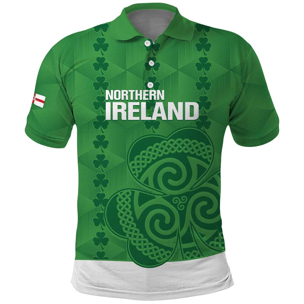 Custom Northern Ireland Polo Shirt Go Green and White Army LT14