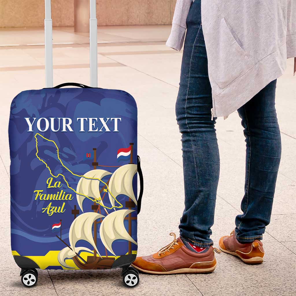 Custom Curacao Football Luggage Cover La Familia Azul LT14