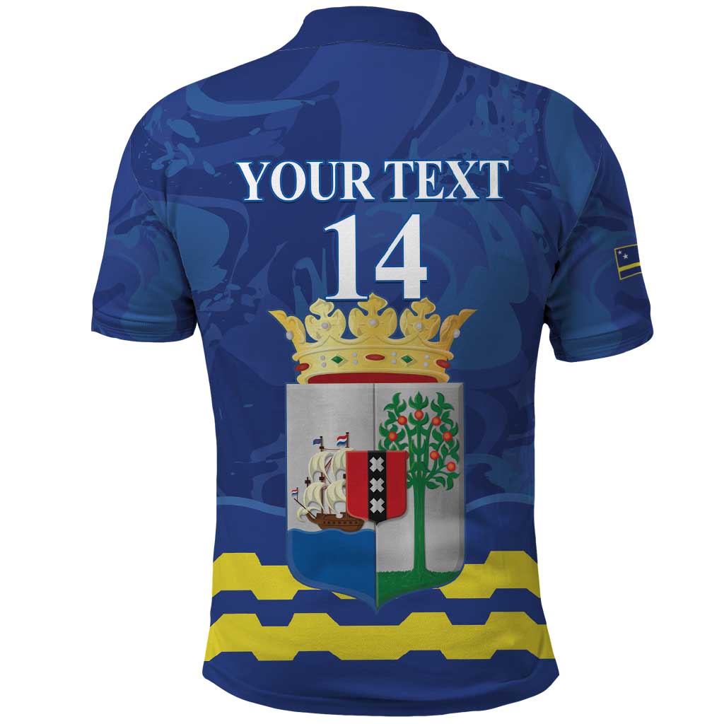Custom Curacao Football Polo Shirt La Familia Azul LT14