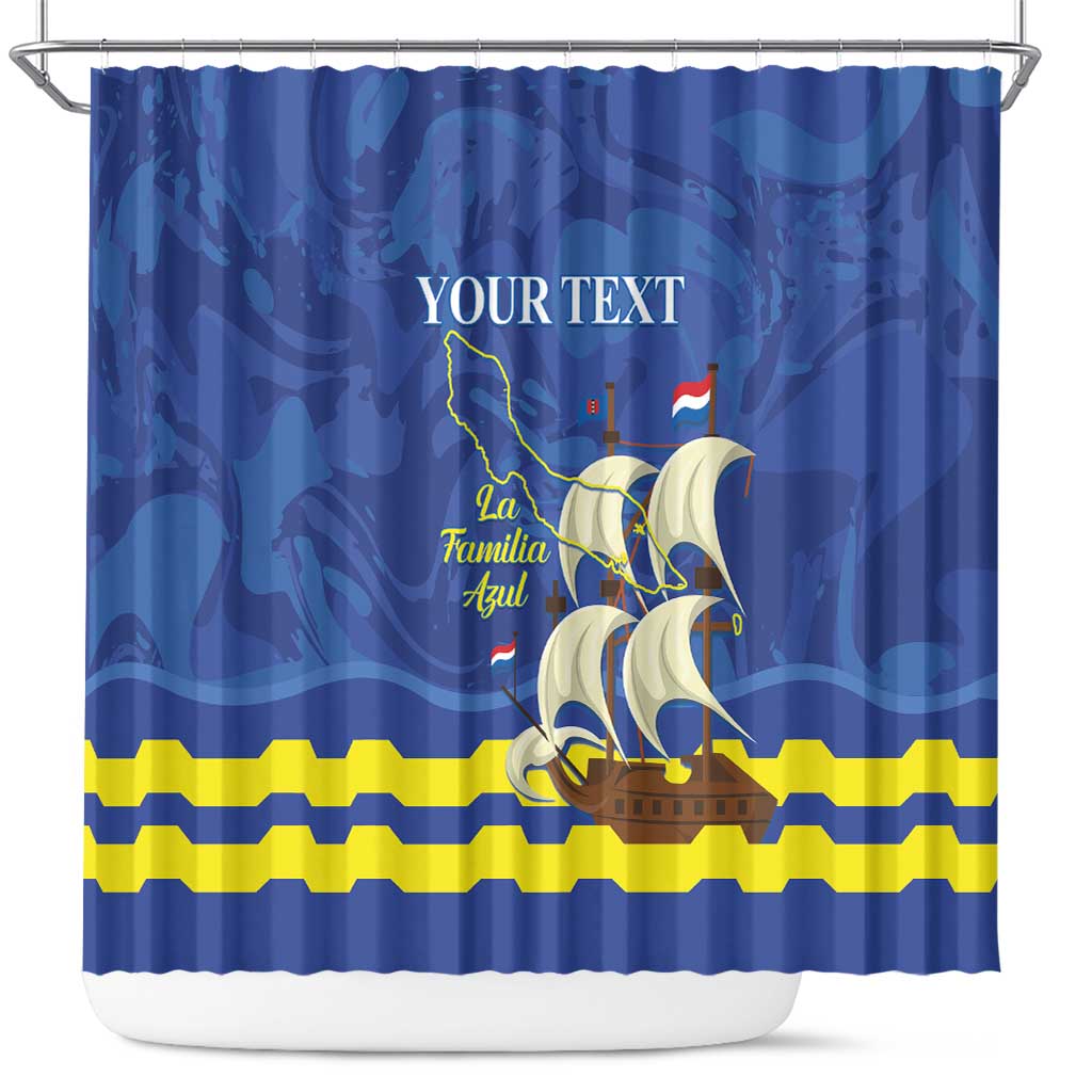 Custom Curacao Football Shower Curtain La Familia Azul LT14