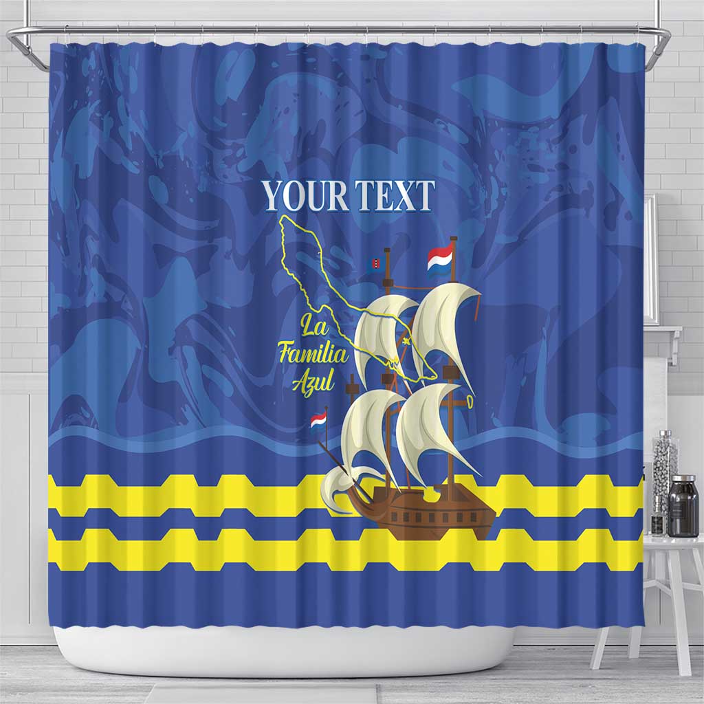 Custom Curacao Football Shower Curtain La Familia Azul LT14