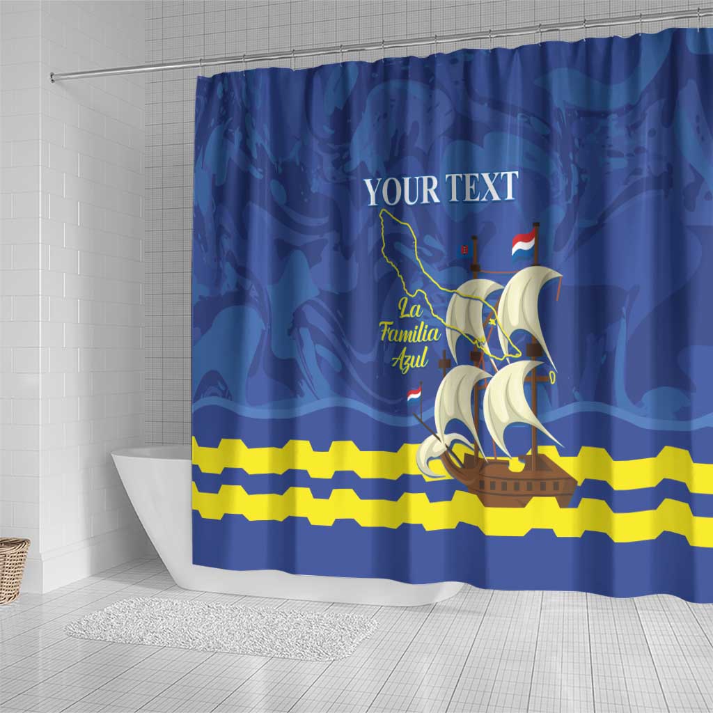 Custom Curacao Football Shower Curtain La Familia Azul LT14