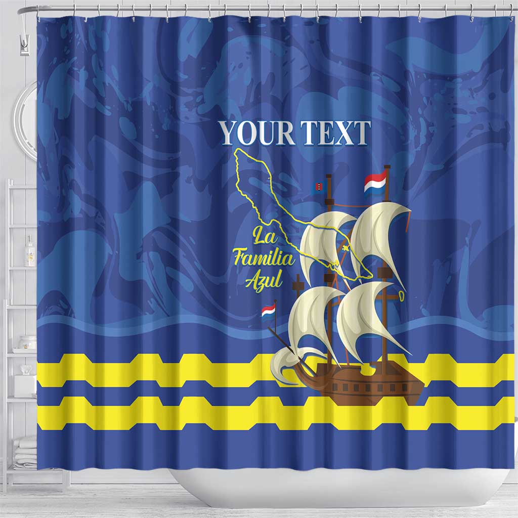 Custom Curacao Football Shower Curtain La Familia Azul LT14