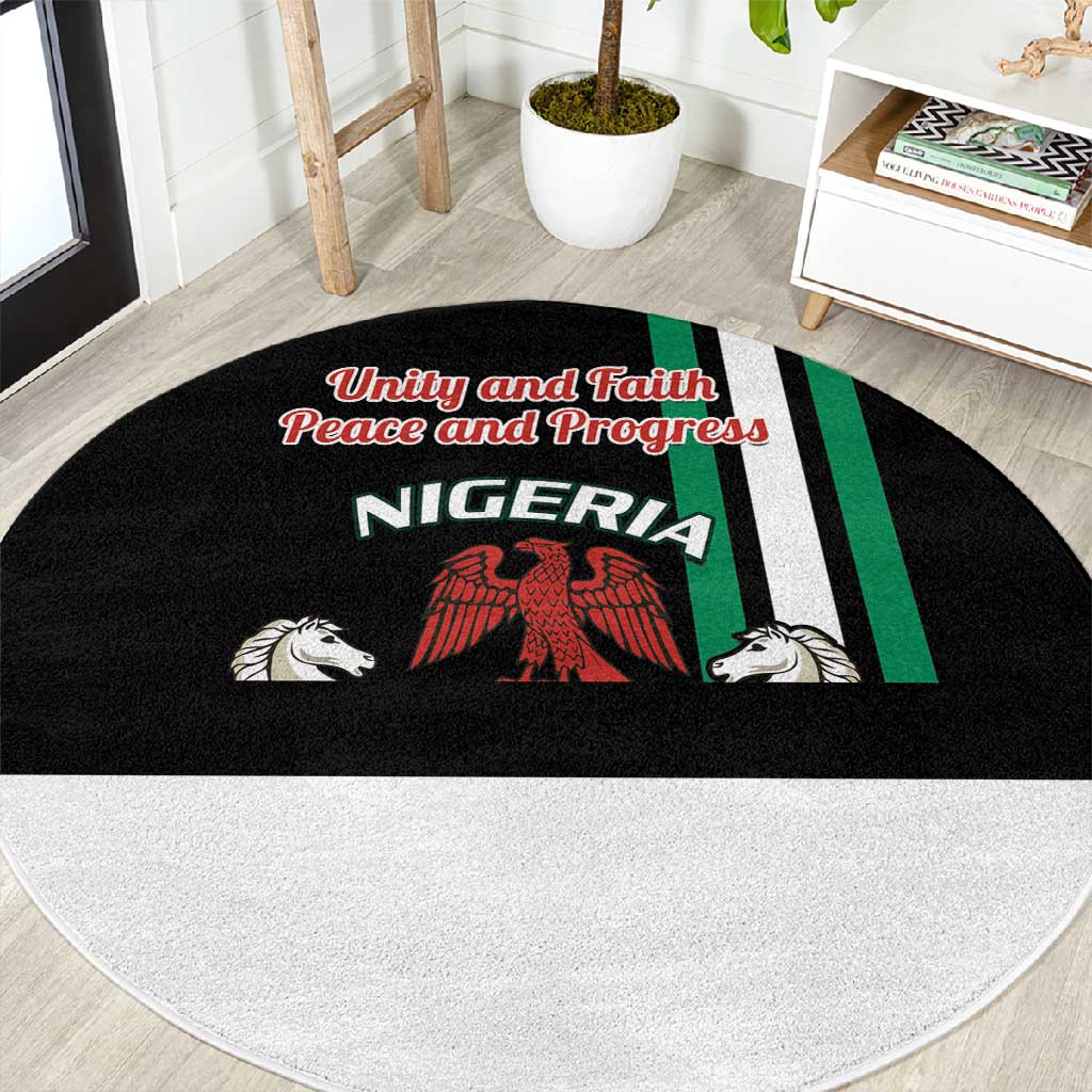 Nigeria Round Carpet Nigeria Coat Of Arms Simple Style LT14