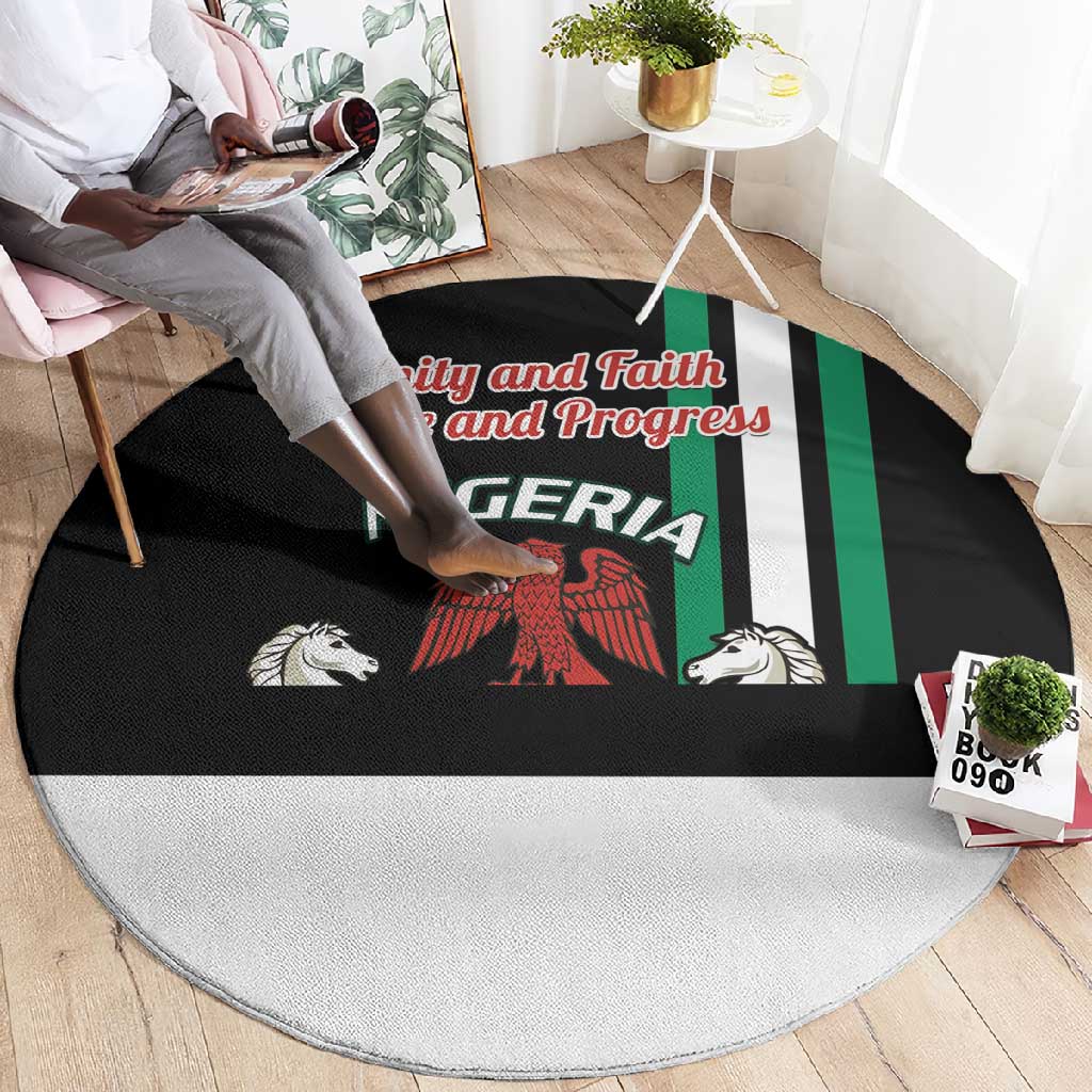 Nigeria Round Carpet Nigeria Coat Of Arms Simple Style LT14