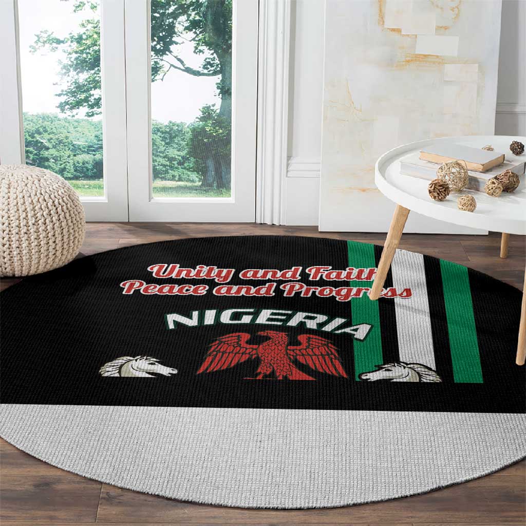 Nigeria Round Carpet Nigeria Coat Of Arms Simple Style LT14