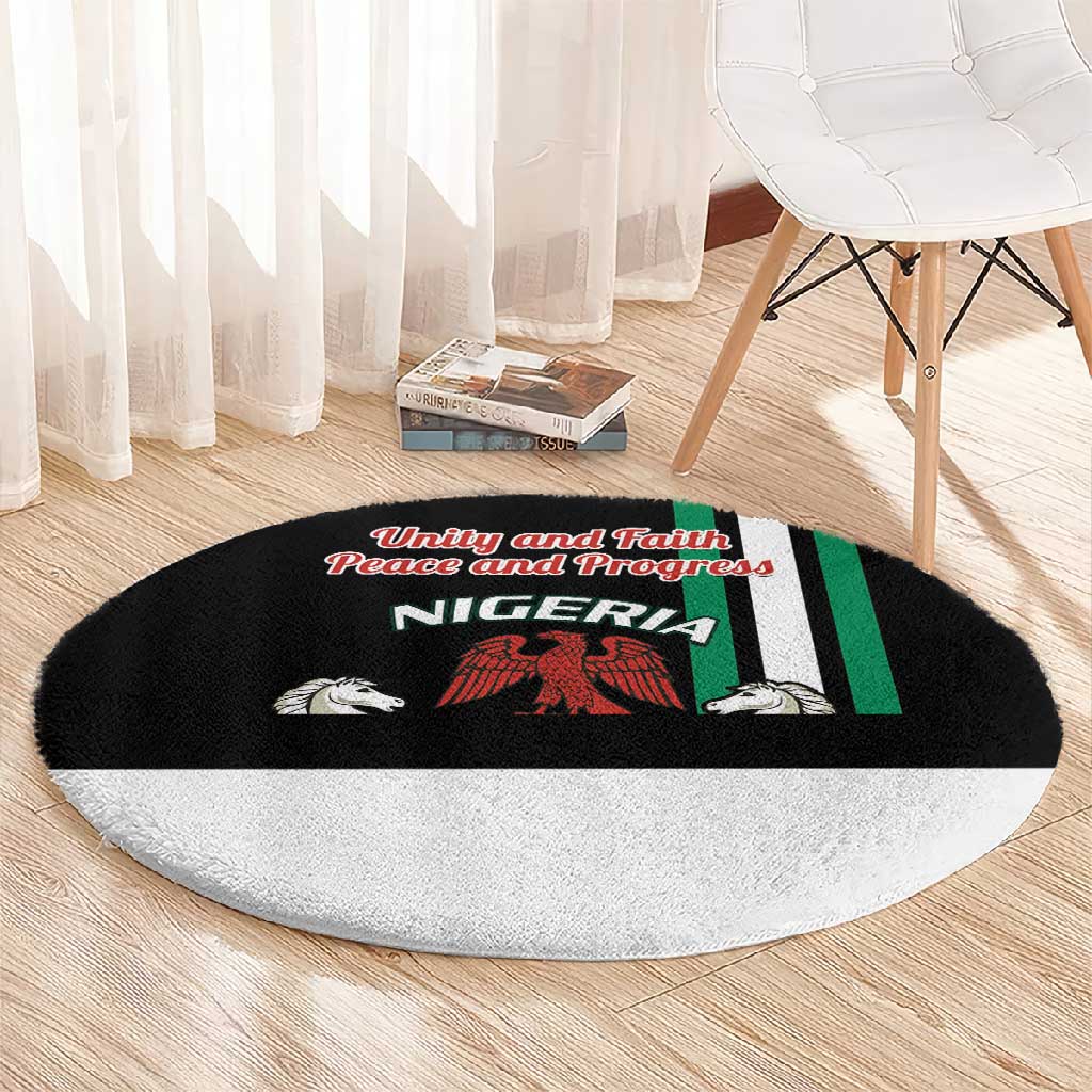 Nigeria Round Carpet Nigeria Coat Of Arms Simple Style LT14