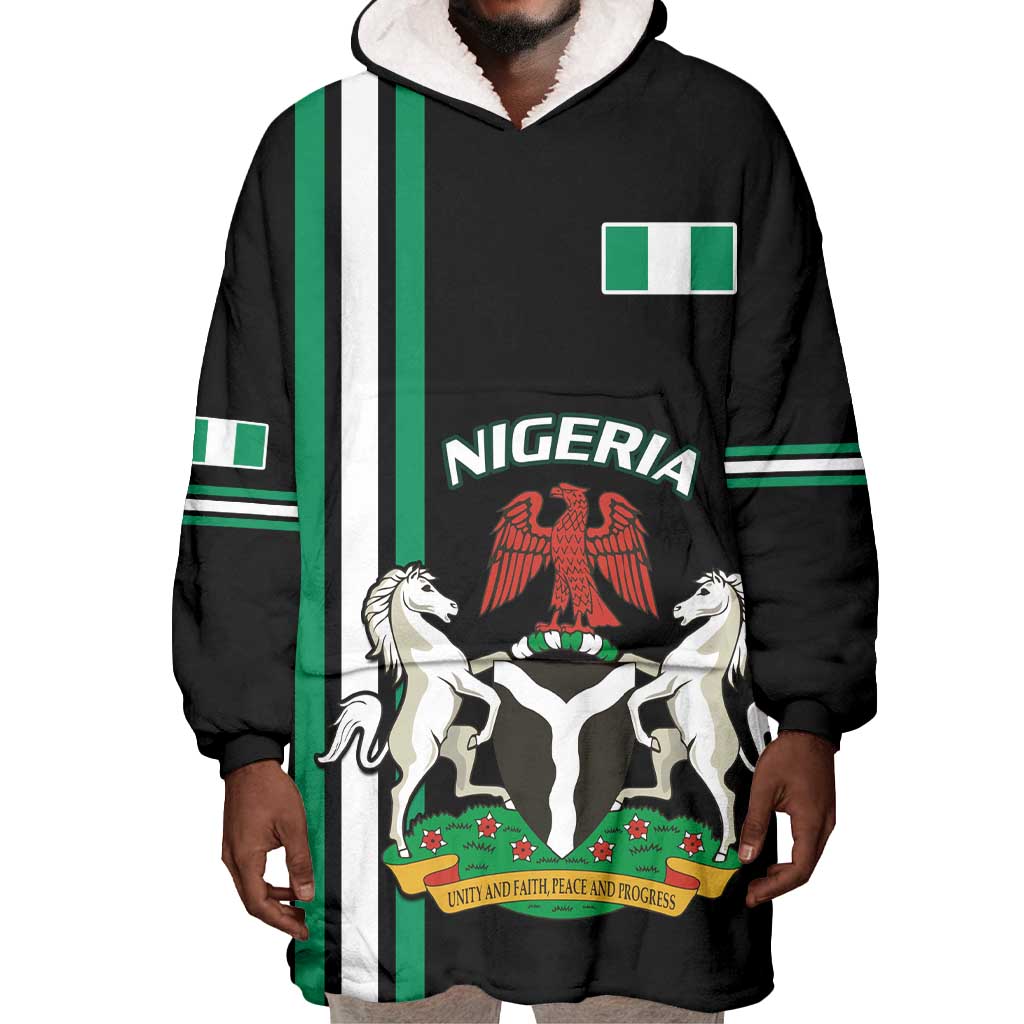 Nigeria Wearable Blanket Hoodie Nigeria Coat Of Arms Simple Style LT14