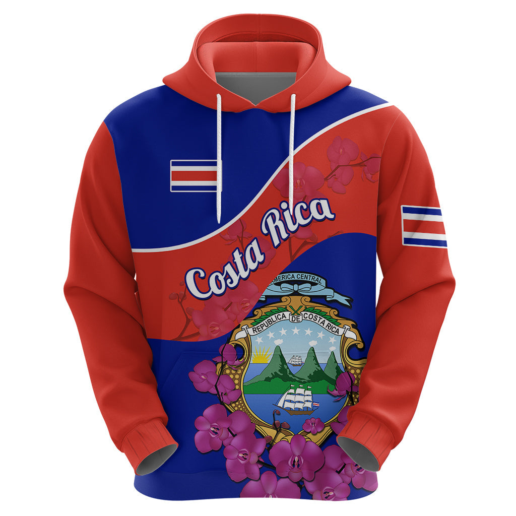 Personalised Costa Rica Hoodie Coat Of Arms Mix Purple Orchid LT14