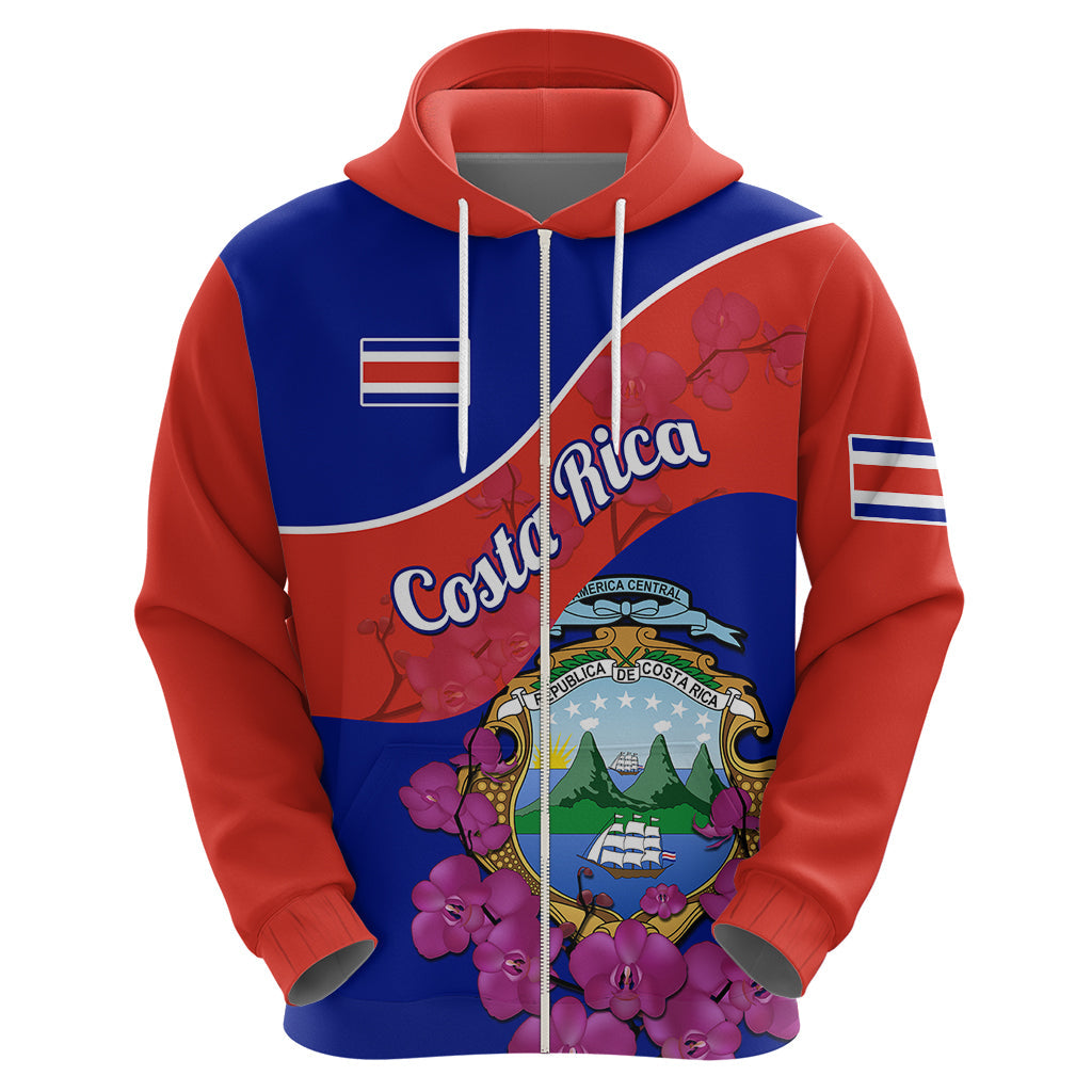 Personalised Costa Rica Hoodie Coat Of Arms Mix Purple Orchid LT14
