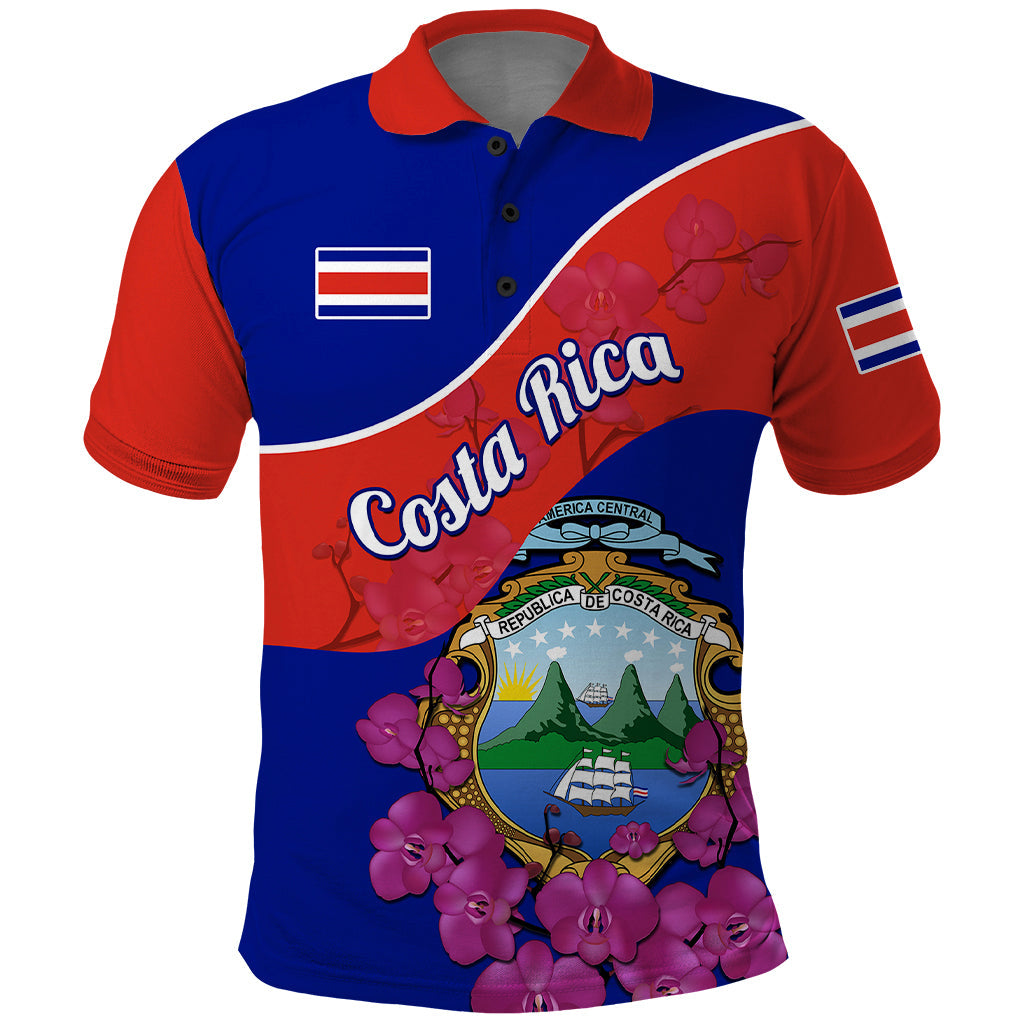 Personalised Costa Rica Polo Shirt Coat Of Arms Mix Purple Orchid LT14