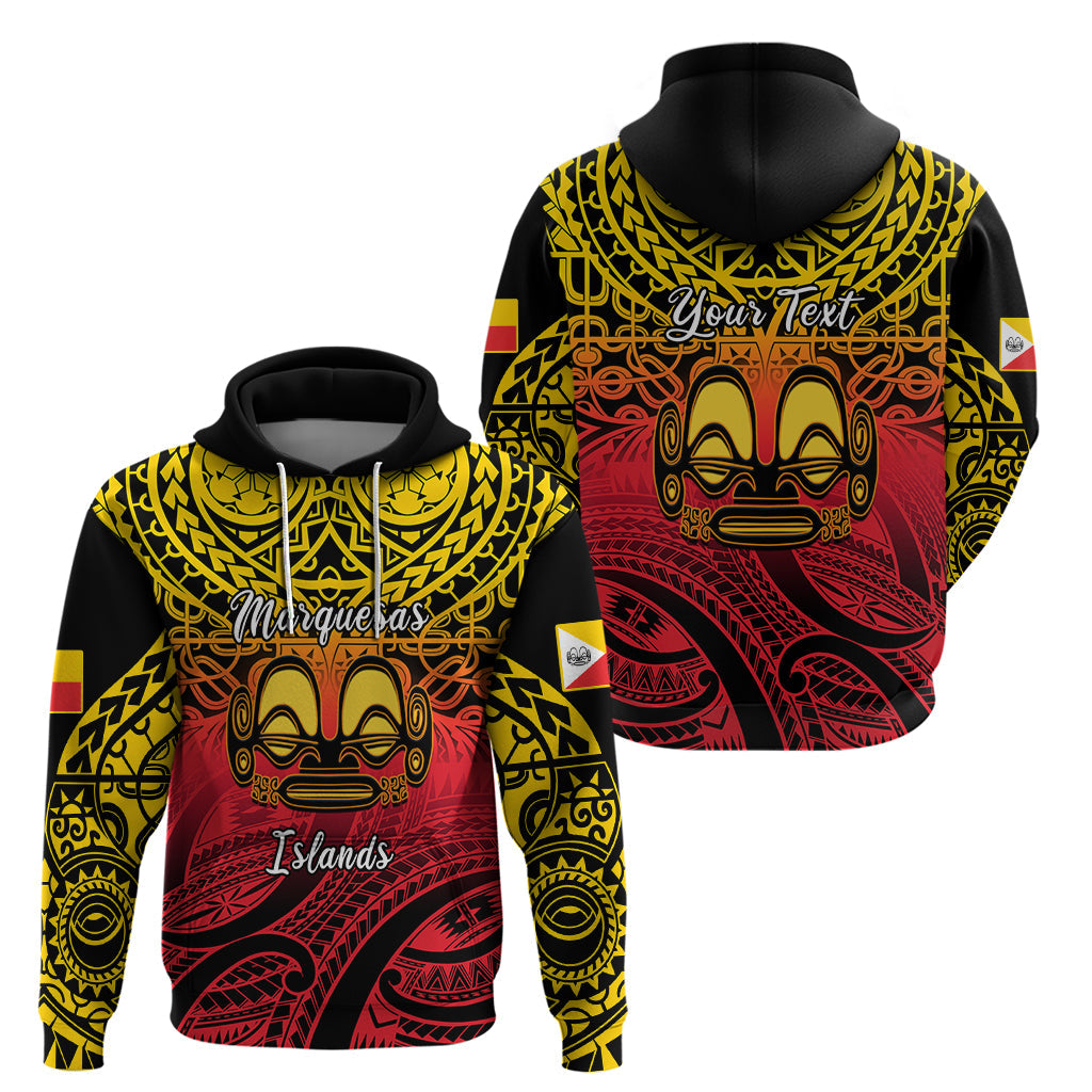 Personalised Marquesas Islands Hoodie Tiki Polynesian Marquesan Pattern LT14