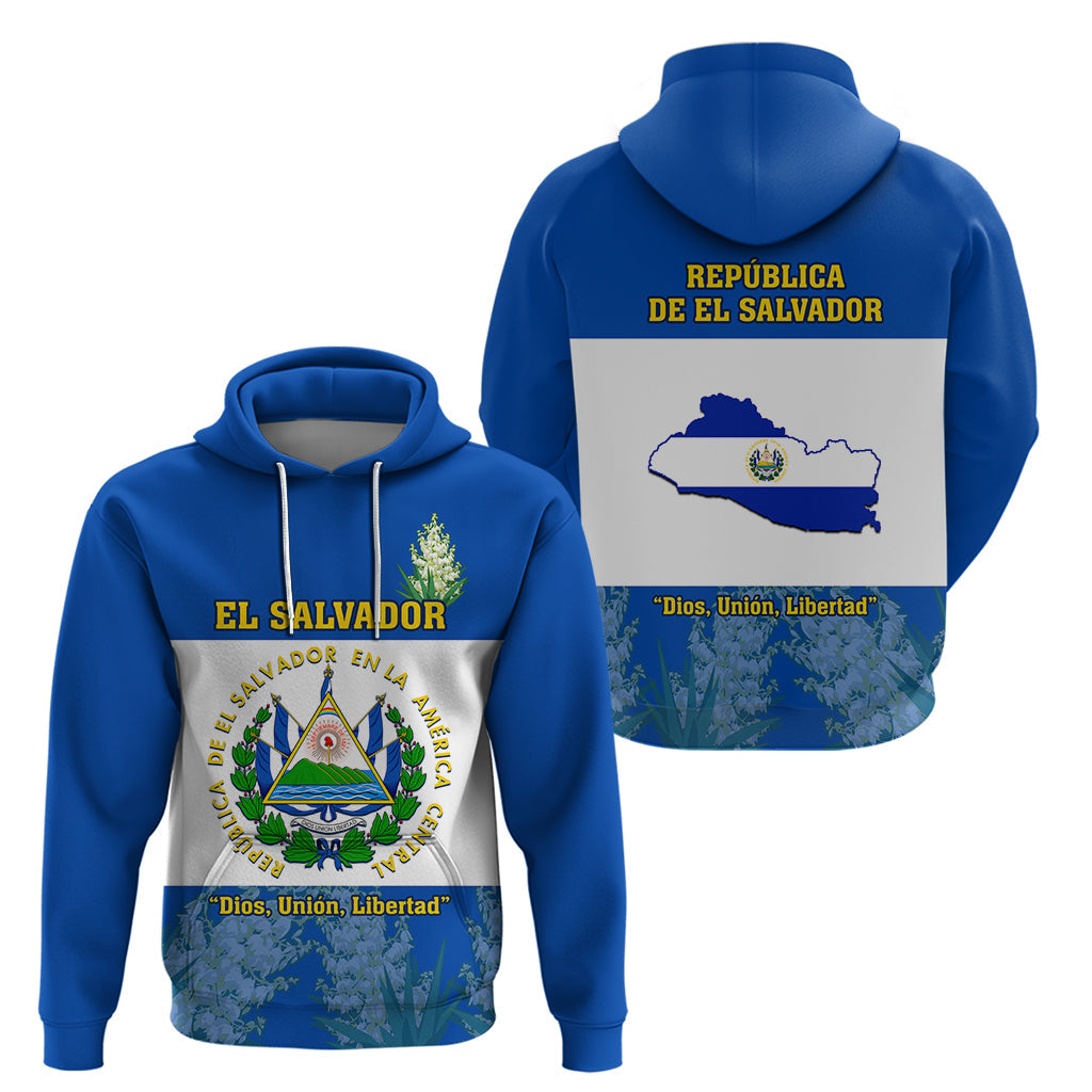 El Salvador Hoodie Coat Of Arms Mix Flor De Izote LT14
