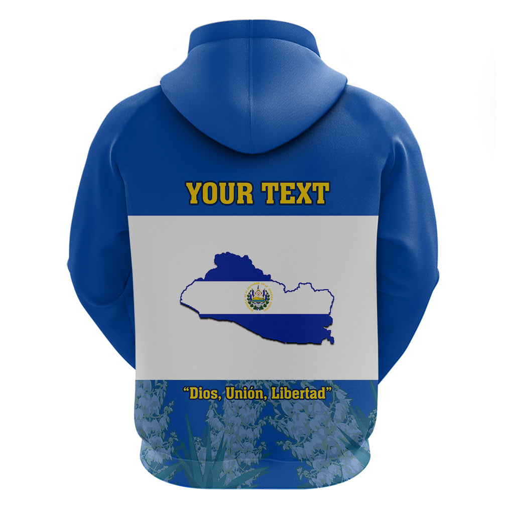 Custom El Salvador Hoodie Coat Of Arms Mix Flor De Izote LT14