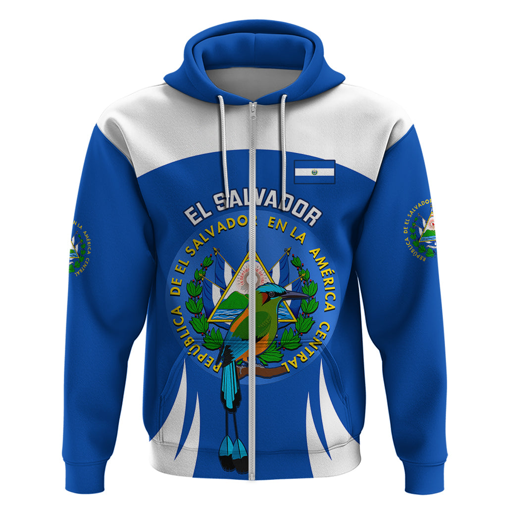 Custom El Salvador Independence Day Hoodie Torogoz With Coat Of Arms Proud LT14