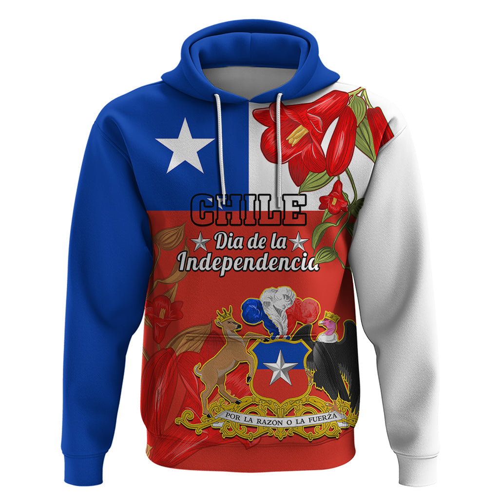 Custom Chile Independence Day Hoodie Chilean Copihue Felices Fiestas Patrias LT14