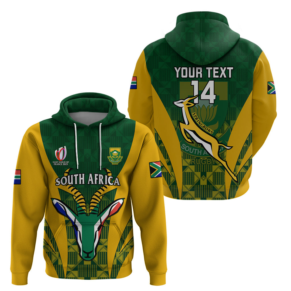 Custom South Africa Rugby Hoodie Go Springboks Kente Pattern With Bokke LT14