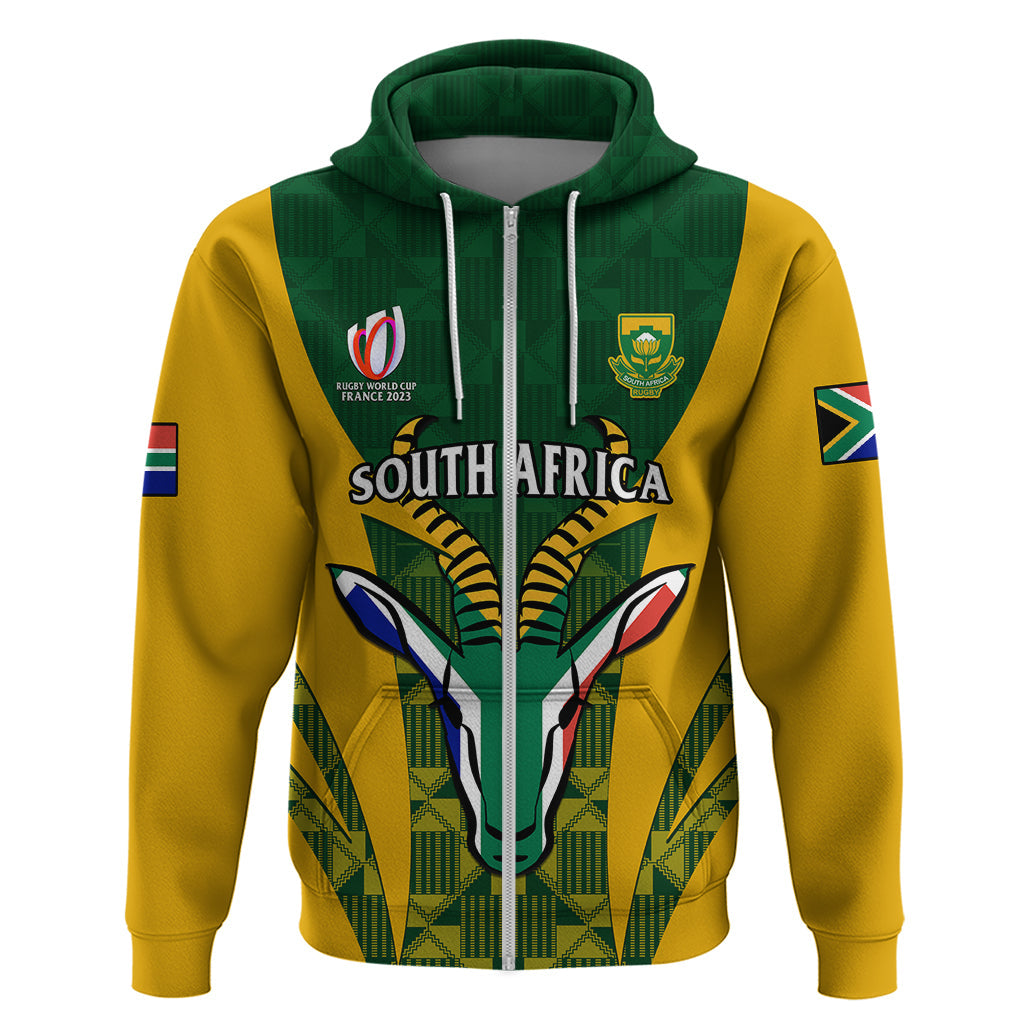 Custom South Africa Rugby Hoodie Go Springboks Kente Pattern With Bokke LT14