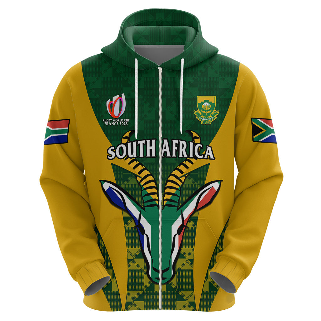 Custom South Africa Rugby Hoodie Go Springboks Kente Pattern With Bokke LT14