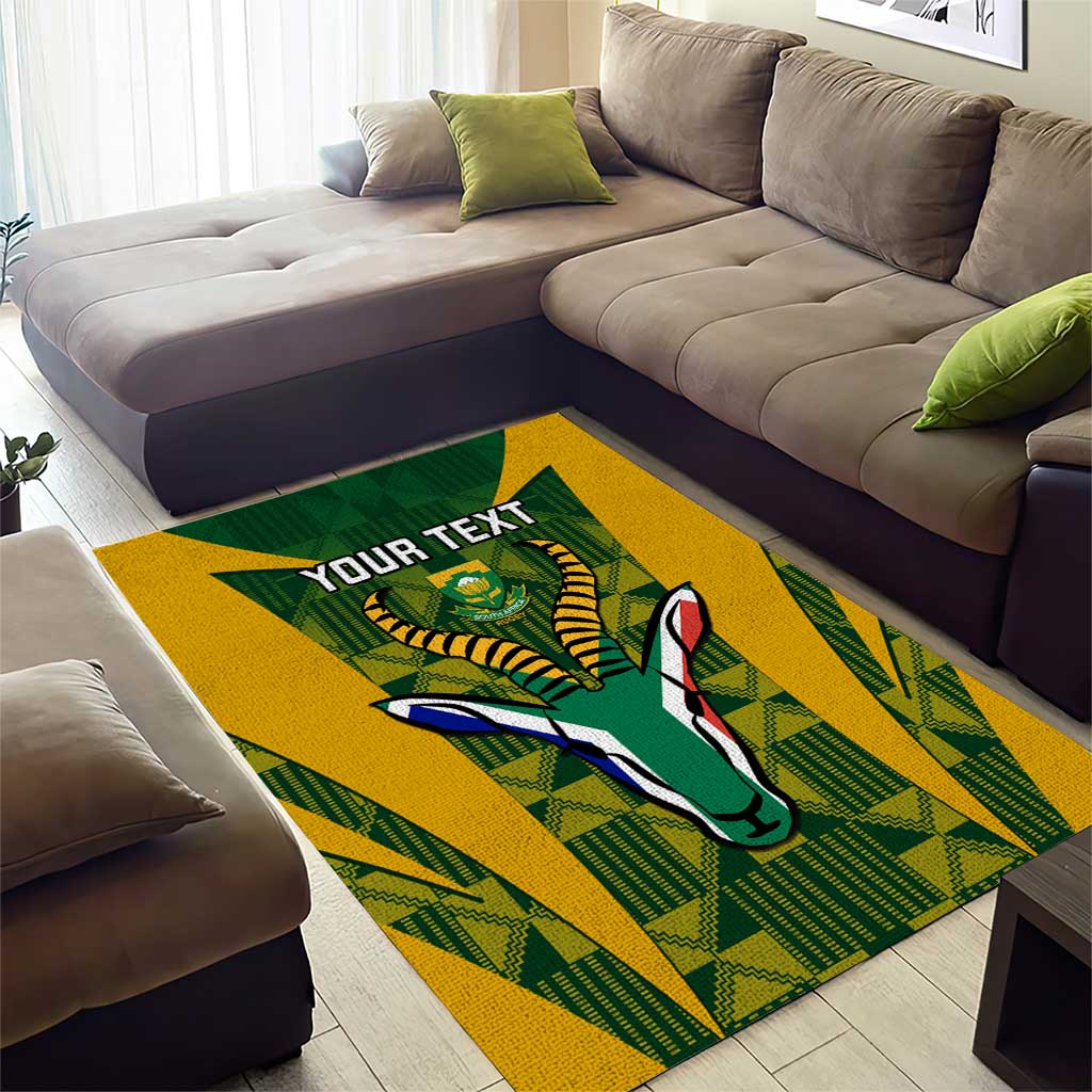 Custom South Africa Rugby Area Rug Go Springboks Kente With Bokke LT14