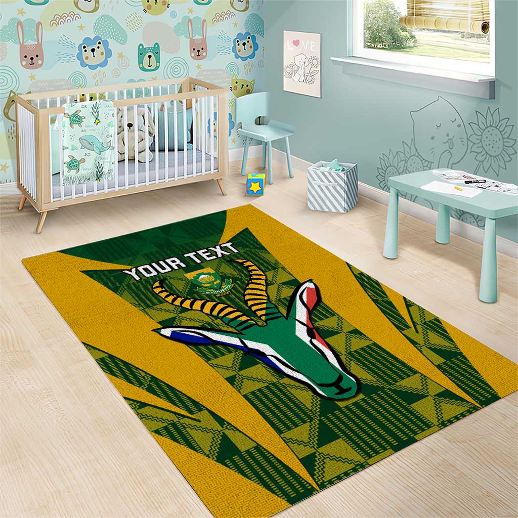 Custom South Africa Rugby Area Rug Go Springboks Kente With Bokke LT14