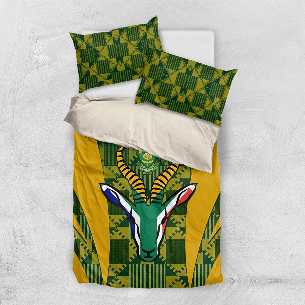 Custom South Africa Rugby Bedding Set Go Springboks Kente With Bokke LT14